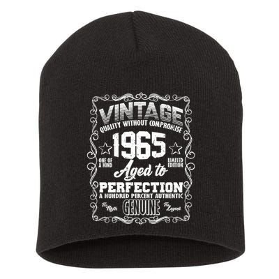 Vintage Quality Without Compromise Aged To Perfection 1965 60th Birthday Short Acrylic Beanie