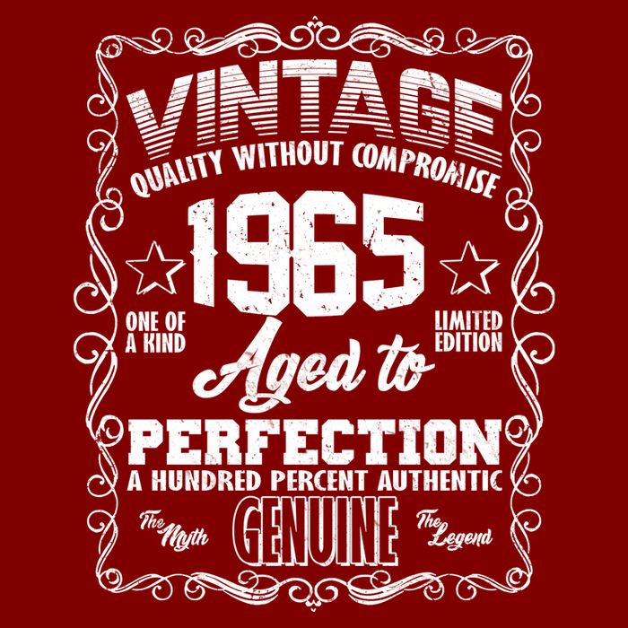 Vintage Quality Without Compromise Aged To Perfection 1965 60th Birthday T-Shirt