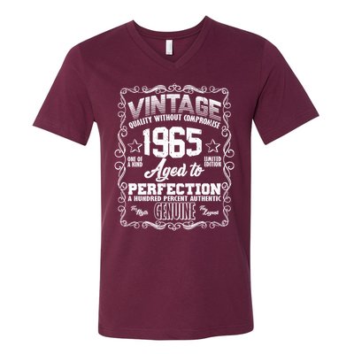 Vintage Quality Without Compromise Aged To Perfection 1965 60th Birthday V-Neck T-Shirt