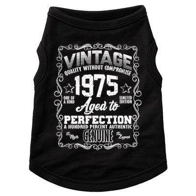 Vintage Quality Without Compromise Aged To Perfection 1975 50th Birthday Doggie Tank