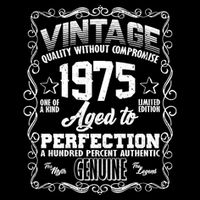 Vintage Quality Without Compromise Aged To Perfection 1975 50th Birthday Button