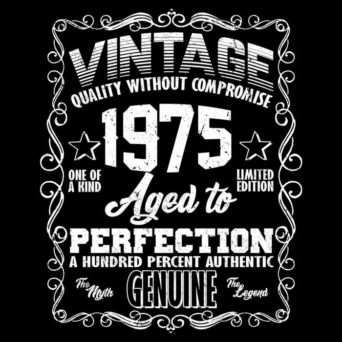 Vintage Quality Without Compromise Aged To Perfection 1975 50th Birthday Button