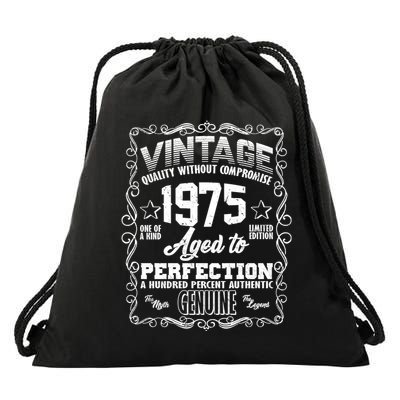 Vintage Quality Without Compromise Aged To Perfection 1975 50th Birthday Drawstring Bag