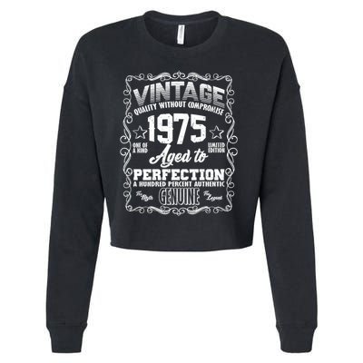 Vintage Quality Without Compromise Aged To Perfection 1975 50th Birthday Cropped Pullover Crew