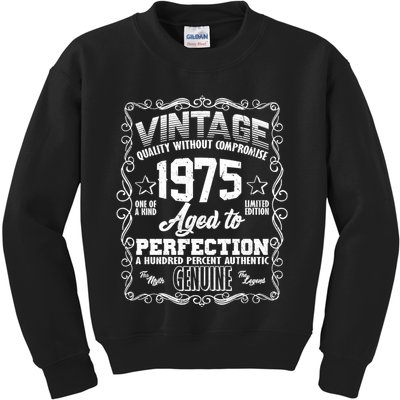Vintage Quality Without Compromise Aged To Perfection 1975 50th Birthday Kids Sweatshirt