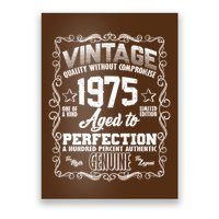 Vintage Quality Without Compromise Aged To Perfection 1975 50th Birthday Poster