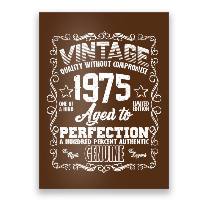 Vintage Quality Without Compromise Aged To Perfection 1975 50th Birthday Poster