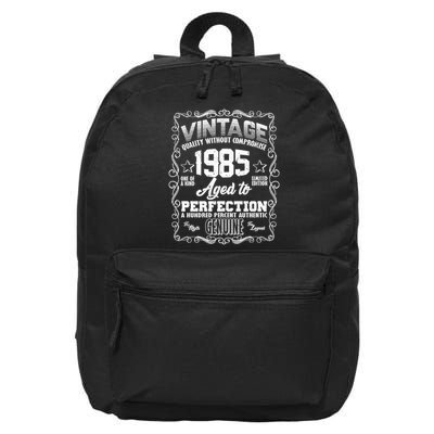 Vintage Quality Without Compromise Aged To Perfection 1985 40th Birthday 16 in Basic Backpack