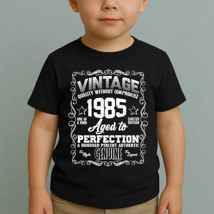 Vintage Quality Without Compromise Aged To Perfection 1985 40th Birthday Toddler T-Shirt