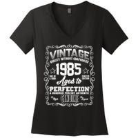 Vintage Quality Without Compromise Aged To Perfection 1985 40th Birthday Women's V-Neck T-Shirt