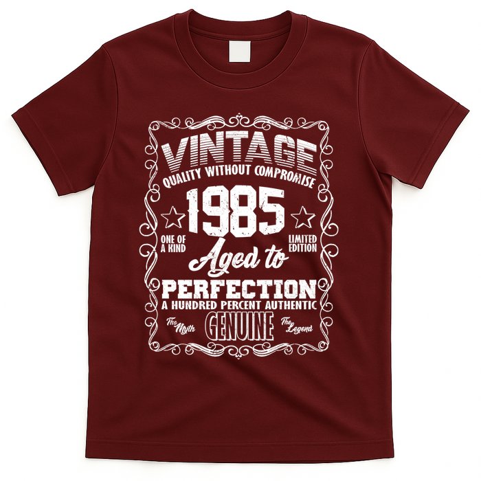 Vintage Quality Without Compromise Aged To Perfection 1985 40th Birthday T-Shirt