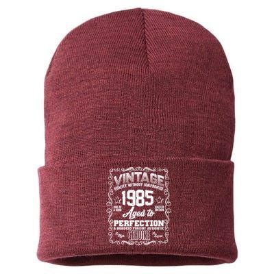 Vintage Quality Without Compromise Aged To Perfection 1985 40th Birthday Sustainable Knit Beanie