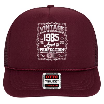 Vintage Quality Without Compromise Aged To Perfection 1985 40th Birthday Trucker Hat