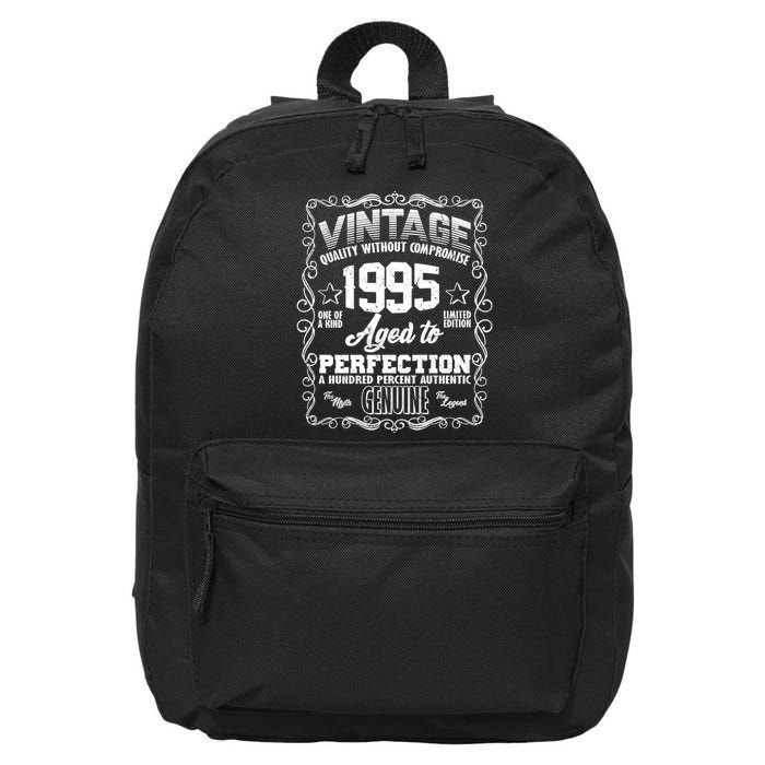 Vintage Quality Without Compromise Aged To Perfection 1995 30th Birthday 16 in Basic Backpack