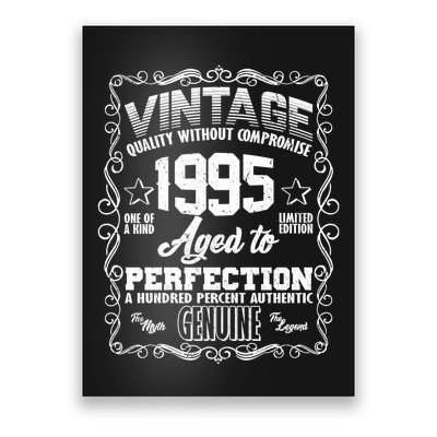 Vintage Quality Without Compromise Aged To Perfection 1995 30th Birthday Poster
