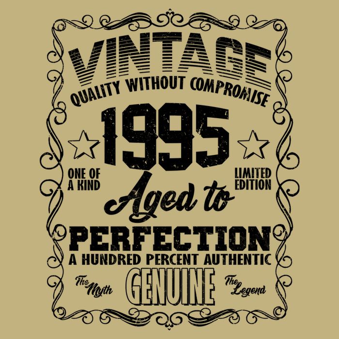 Vintage Quality Without Compromise Aged To Perfection 1995 30th Birthday Button