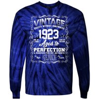 Vintage Quality Without Compromise Aged To Perfection 1923 100th Birthday Tie-Dye Long Sleeve Shirt