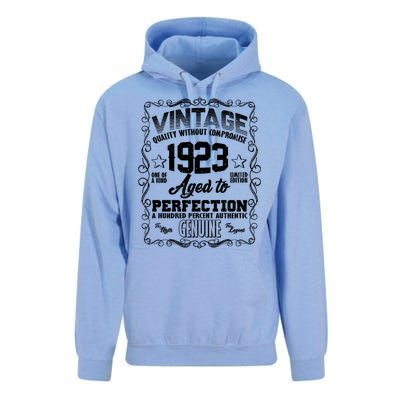 Vintage Quality Without Compromise Aged To Perfection 1923 100th Birthday Unisex Surf Hoodie