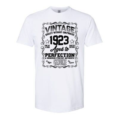 Vintage Quality Without Compromise Aged To Perfection 1923 100th Birthday Softstyle CVC T-Shirt