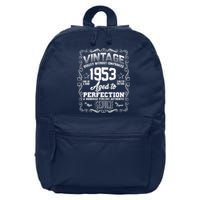 Vintage Quality Without Compromise Aged To Perfection 1953 70th Birthday 16 in Basic Backpack