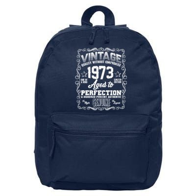 Vintage Quality Without Compromise Aged To Perfection 1973 50th Birthday 16 in Basic Backpack