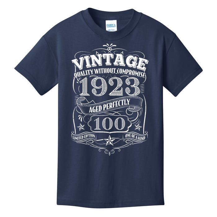 Vintage Quality Without Compromise Age Perfectly 1923 100th Birthday Kids T-Shirt