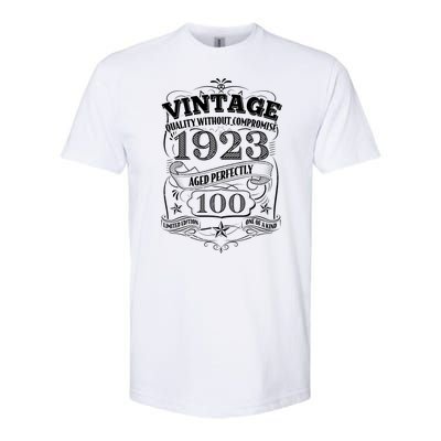 Vintage Quality Without Compromise Age Perfectly 1923 100th Birthday Softstyle® CVC T-Shirt