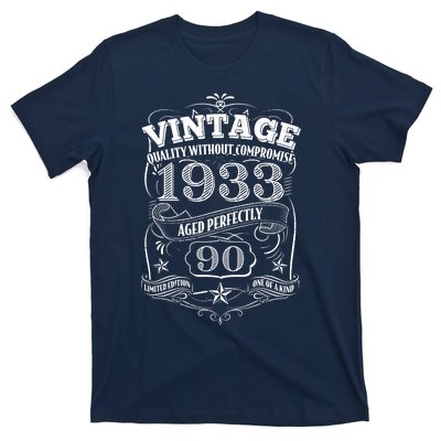 Vintage Quality Without Compromise Age Perfectly 1933 90th Birthday T-Shirt