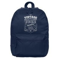 Vintage Quality Without Compromise Age Perfectly 1933 90th Birthday 16 in Basic Backpack