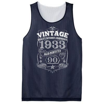 Vintage Quality Without Compromise Age Perfectly 1933 90th Birthday Mesh Reversible Basketball Jersey Tank