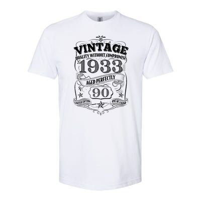 Vintage Quality Without Compromise Age Perfectly 1933 90th Birthday Softstyle CVC T-Shirt