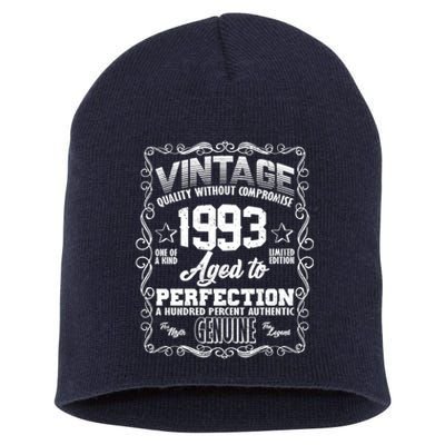 Vintage Quality Without Compromise Aged To Perfection 1993 30th Birthday Short Acrylic Beanie