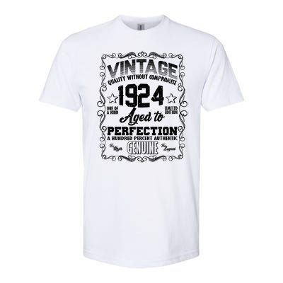 Vintage Quality Without Compromise Aged To Perfection 1924 100th Birthday Softstyle® CVC T-Shirt