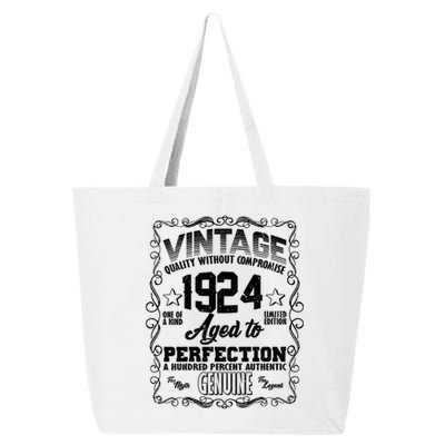 Vintage Quality Without Compromise Aged To Perfection 1924 100th Birthday 25L Jumbo Tote