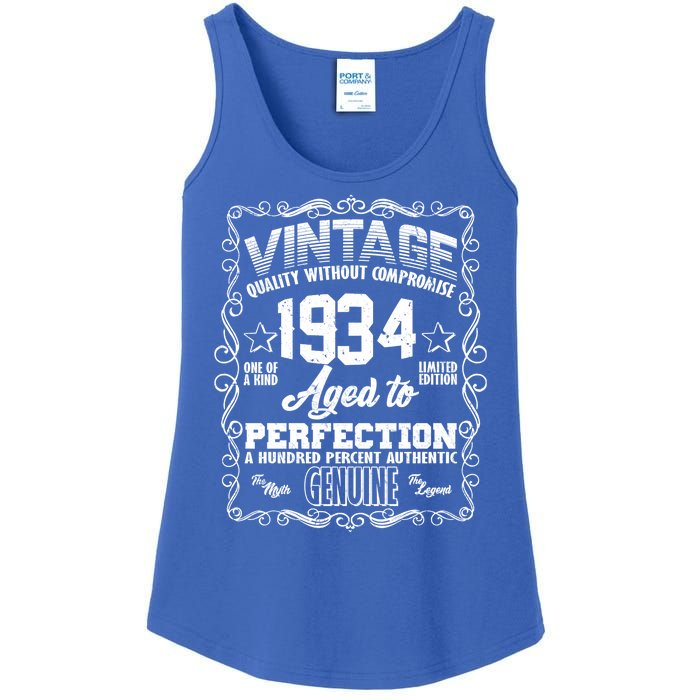 Vintage Quality Without Compromise Aged To Perfection 1934 90th Birthday Ladies Essential Tank