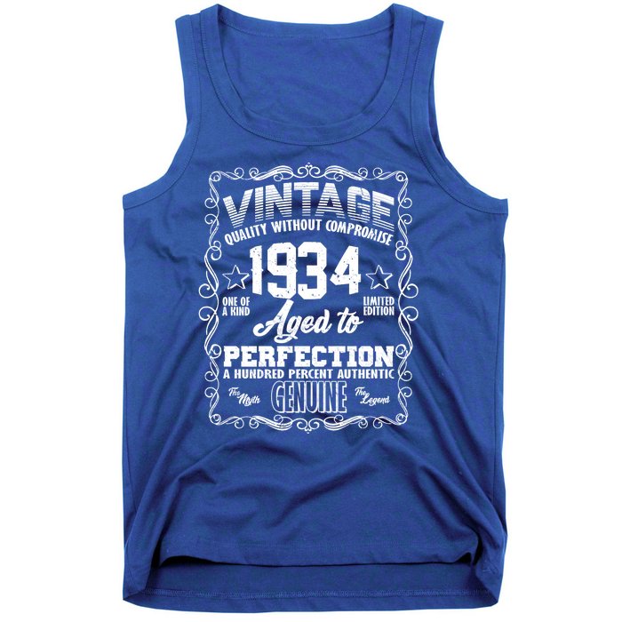 Vintage Quality Without Compromise Aged To Perfection 1934 90th Birthday Tank Top