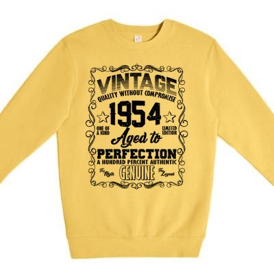 Vintage Quality Without Compromise Aged To Perfection 1954 70th Birthday Premium Crewneck Sweatshirt