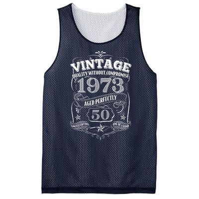 Vintage Quality Without Compromise Age Perfectly 1973 50th Birthday Mesh Reversible Basketball Jersey Tank