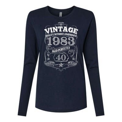 Vintage Quality Without Compromise Age Perfectly 1983 40th Birthday Womens Cotton Relaxed Long Sleeve T-Shirt