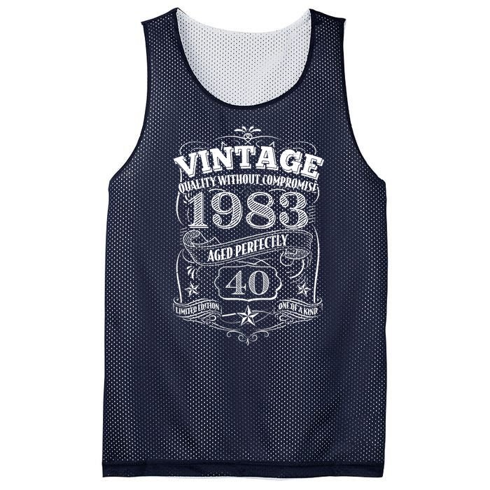 Vintage Quality Without Compromise Age Perfectly 1983 40th Birthday Mesh Reversible Basketball Jersey Tank