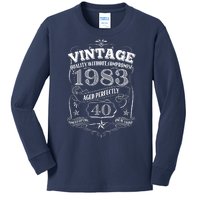 Vintage Quality Without Compromise Age Perfectly 1983 40th Birthday Kids Long Sleeve Shirt