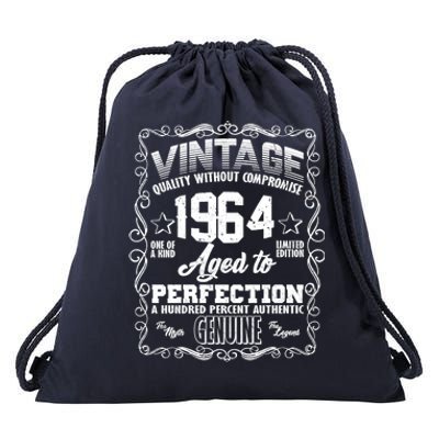 Vintage Quality Without Compromise Aged To Perfection 1964 60th Birthday Drawstring Bag