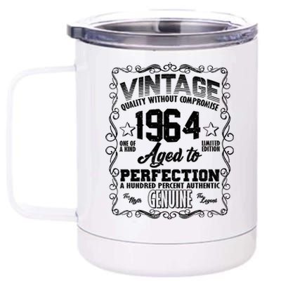 Vintage Quality Without Compromise Aged To Perfection 1964 60th Birthday 12 oz Stainless Steel Tumbler Cup