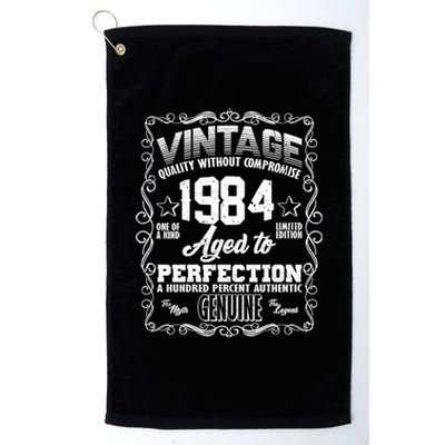 Vintage Quality Without Compromise Aged To Perfection 1984 40th Birthday Platinum Collection Golf Towel