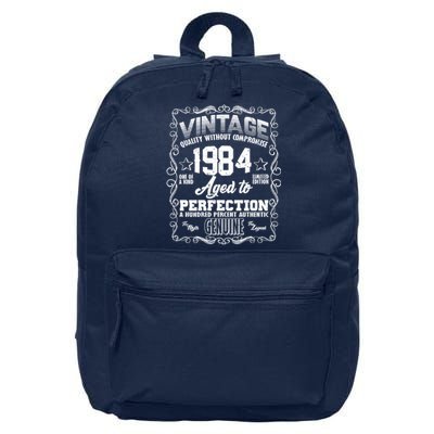 Vintage Quality Without Compromise Aged To Perfection 1984 40th Birthday 16 in Basic Backpack