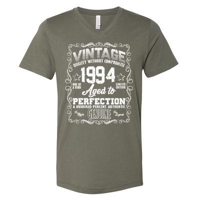 Vintage Quality Without Compromise Aged To Perfection 1994 30th Birthday V-Neck T-Shirt