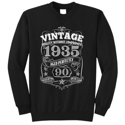 Vintage Quality Without Compromise Age Perfectly 1935 90th Birthday Sweatshirt