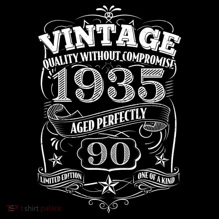 Vintage Quality Without Compromise Age Perfectly 1935 90th Birthday Tall T-Shirt