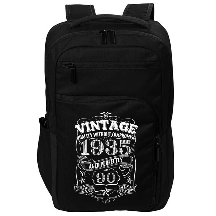 Vintage Quality Without Compromise Age Perfectly 1935 90th Birthday Impact Tech Backpack