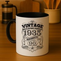 Vintage Quality Without Compromise Age Perfectly 1935 90th Birthday Mug